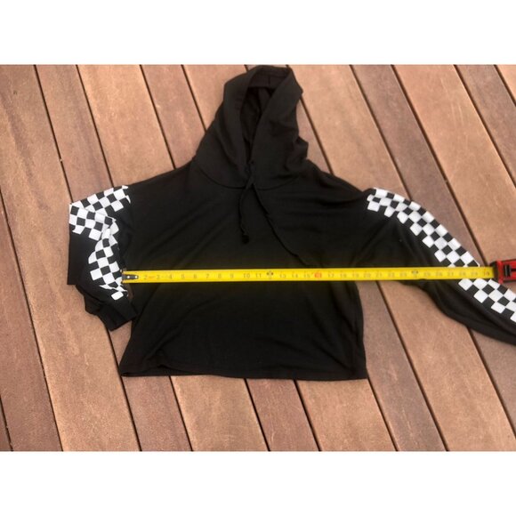 Zaprada Long Sleeve Hoodie Checkered Sweatshirt - Size M - Picture 4 of 7